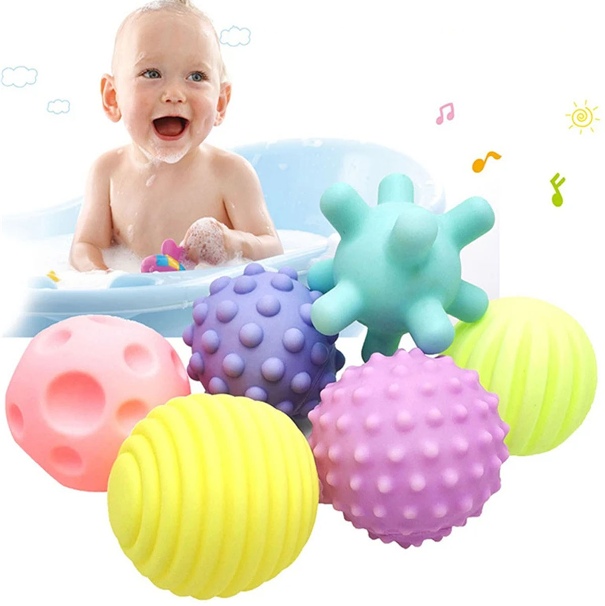  Pelotas Sensoriales Para Bebes Pack X6 